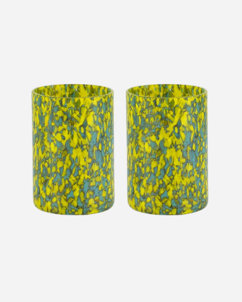 Macchia Green & Yellow Tumblers, Set of 2