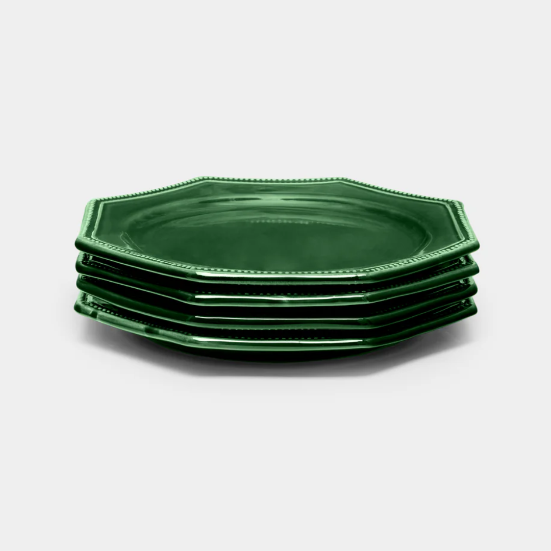 Louis XVI Green Dinner Plate, Set of 4