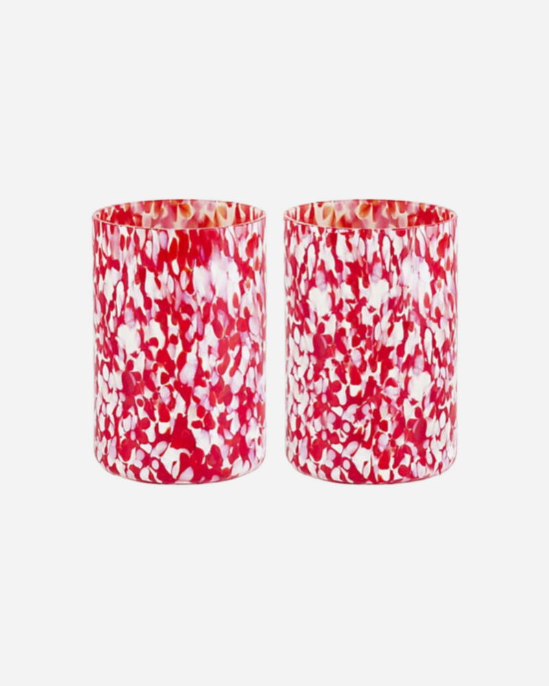 Macchia Red & Ivory Tumblers, Set of 2