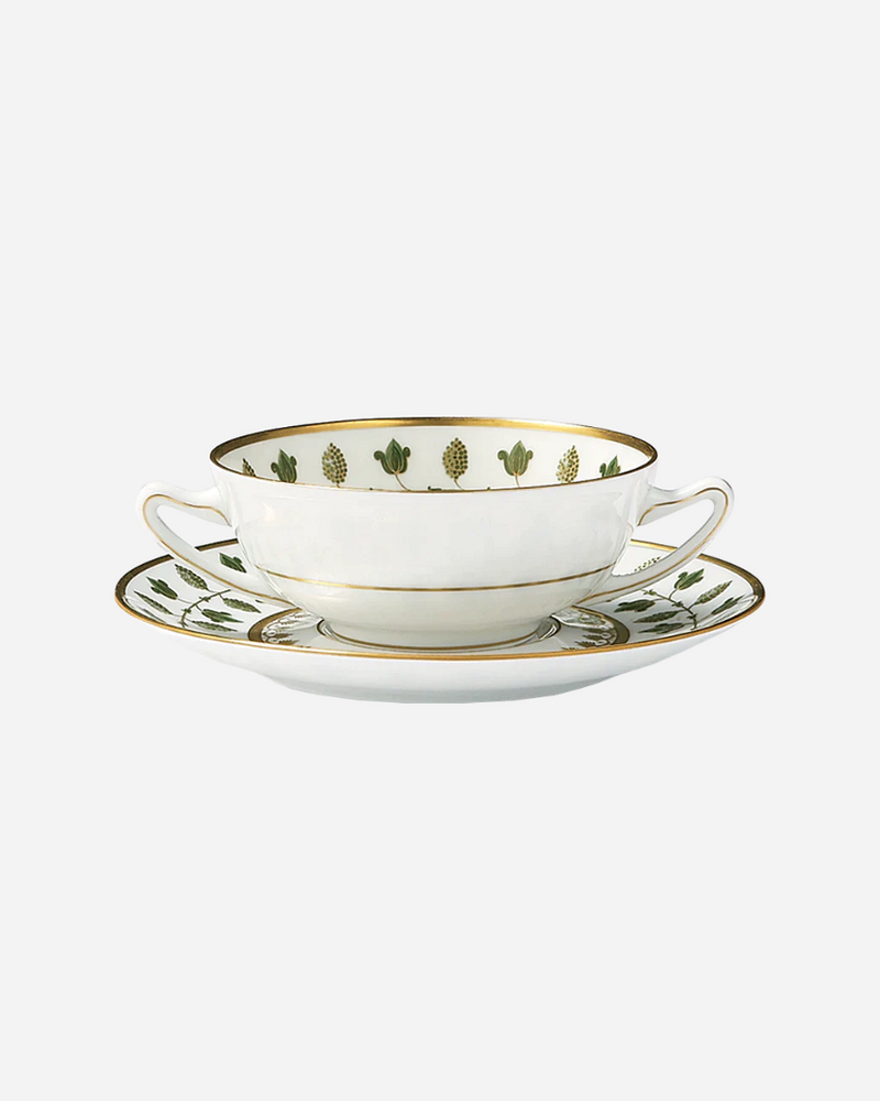 Matignon Green Cream Soup Bowl and Saucer