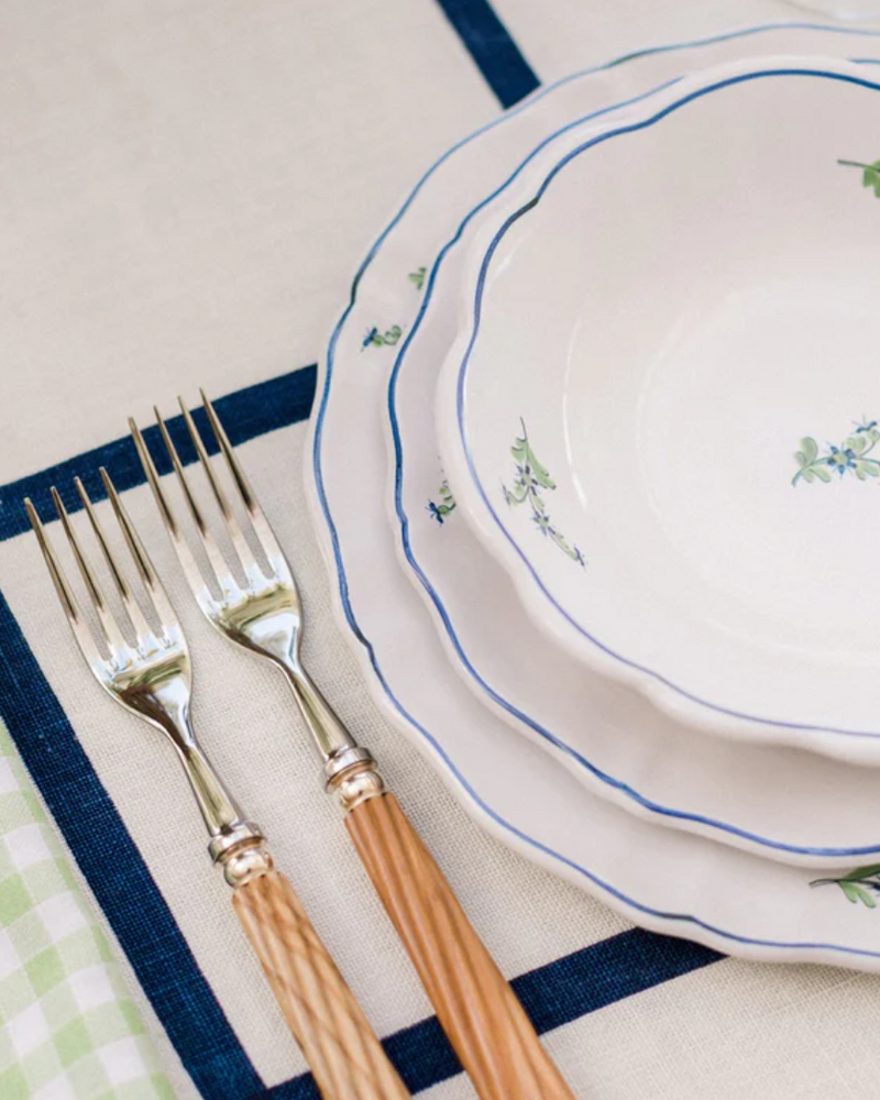 Les Bleuets Bowl, Blue and Green, Set of 2