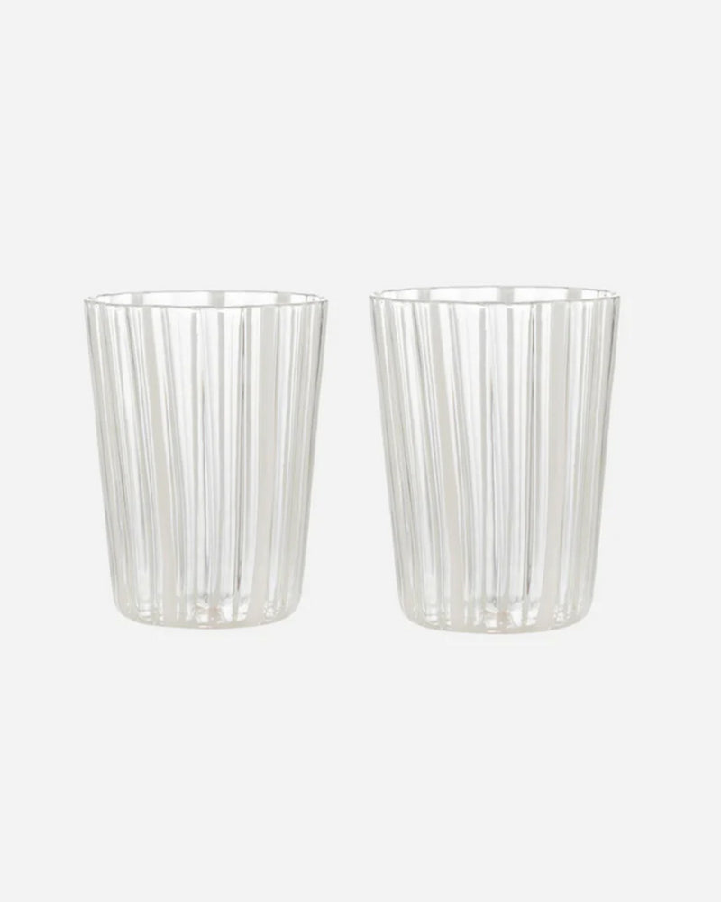 Carlos White Glass Tumbler, Set of 2