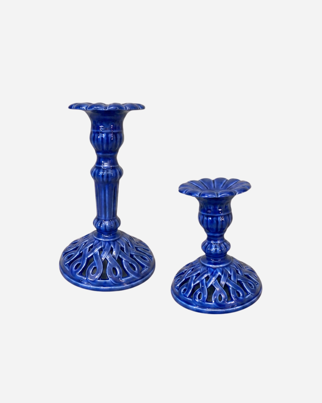 Pearl Amalfi Blue Candle Holder Set