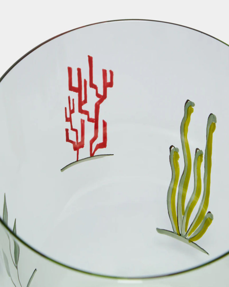 Flora High Seas Hand-Painted Crystal Tumbler, Set of 2