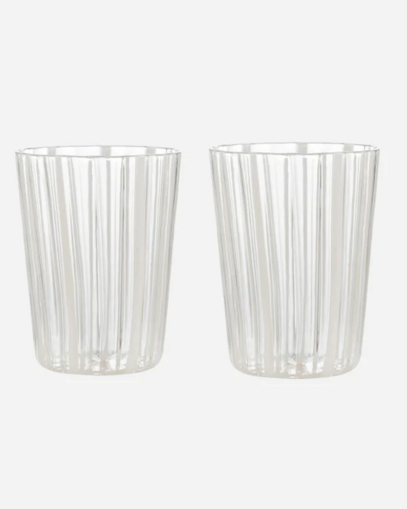 Carlos White Glass Tumbler, Set of 2