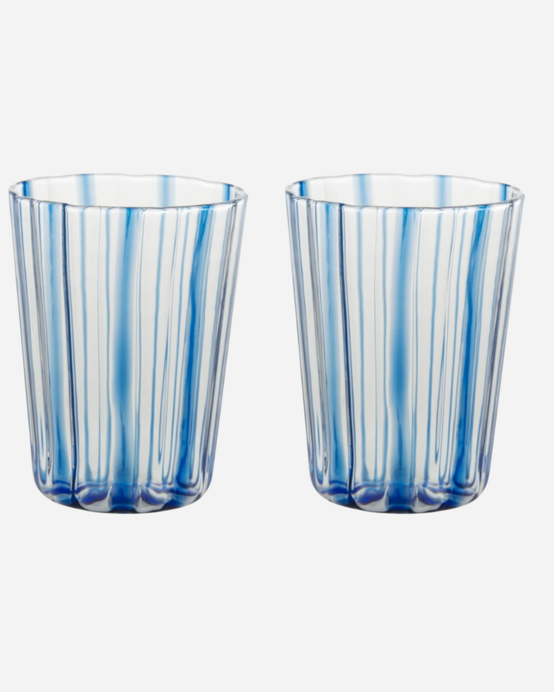 Carlos Blue Glass Tumbler, Set of 2