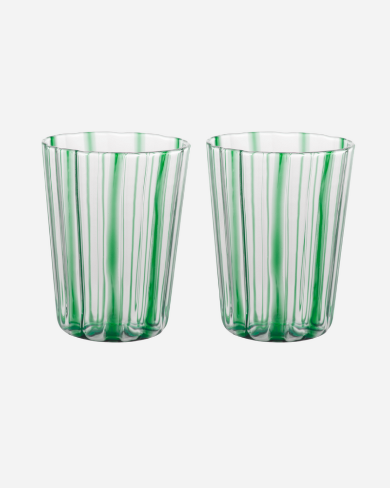 Carlos Green Glass Tumbler, Set of 2