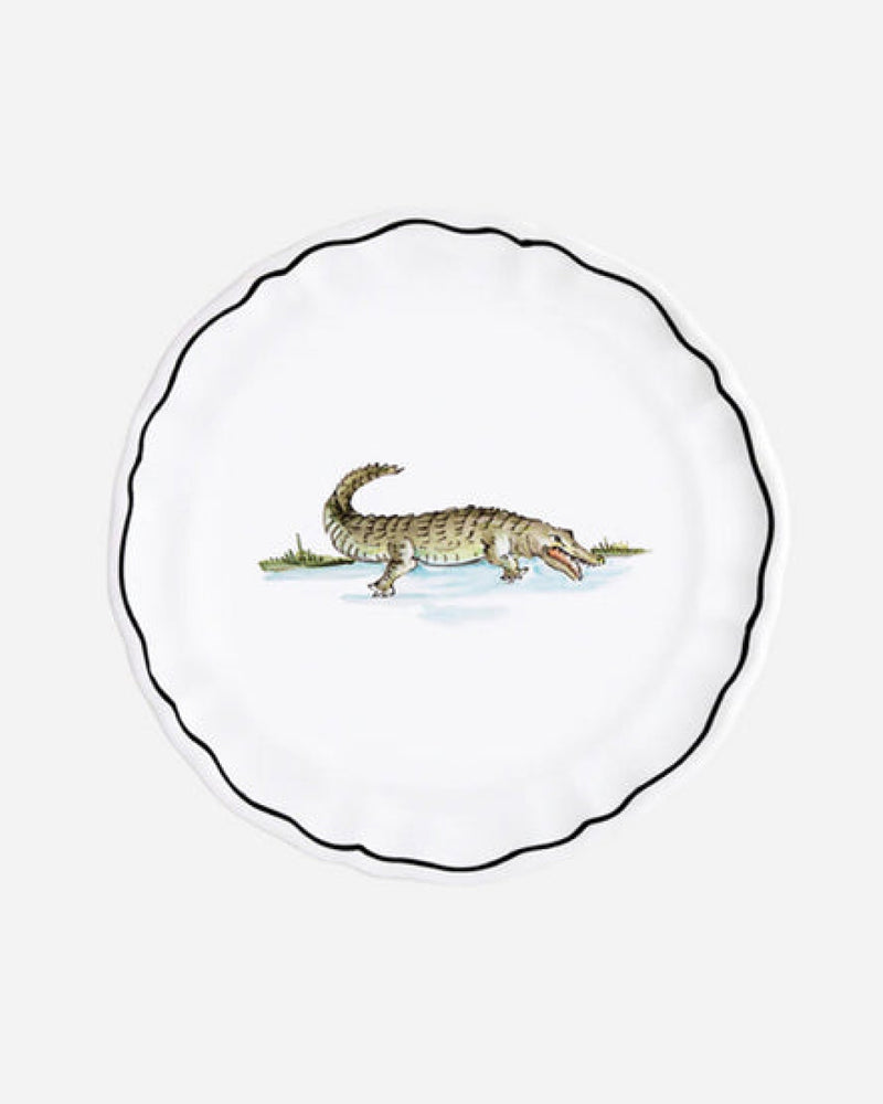La Savane Crocodile Salad Plate, Set of 2
