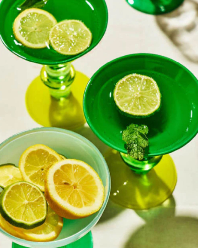 Miami Martini glass in Lime & Green, Set of 2