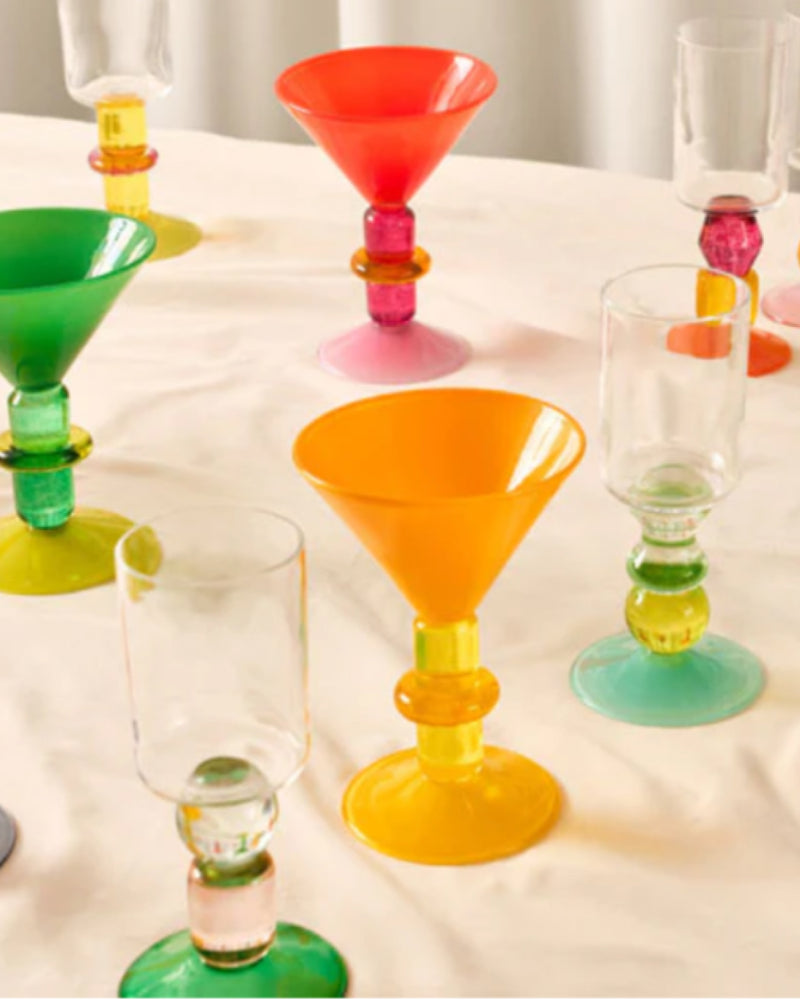 Miami Martini glass in Red & , Set of 2