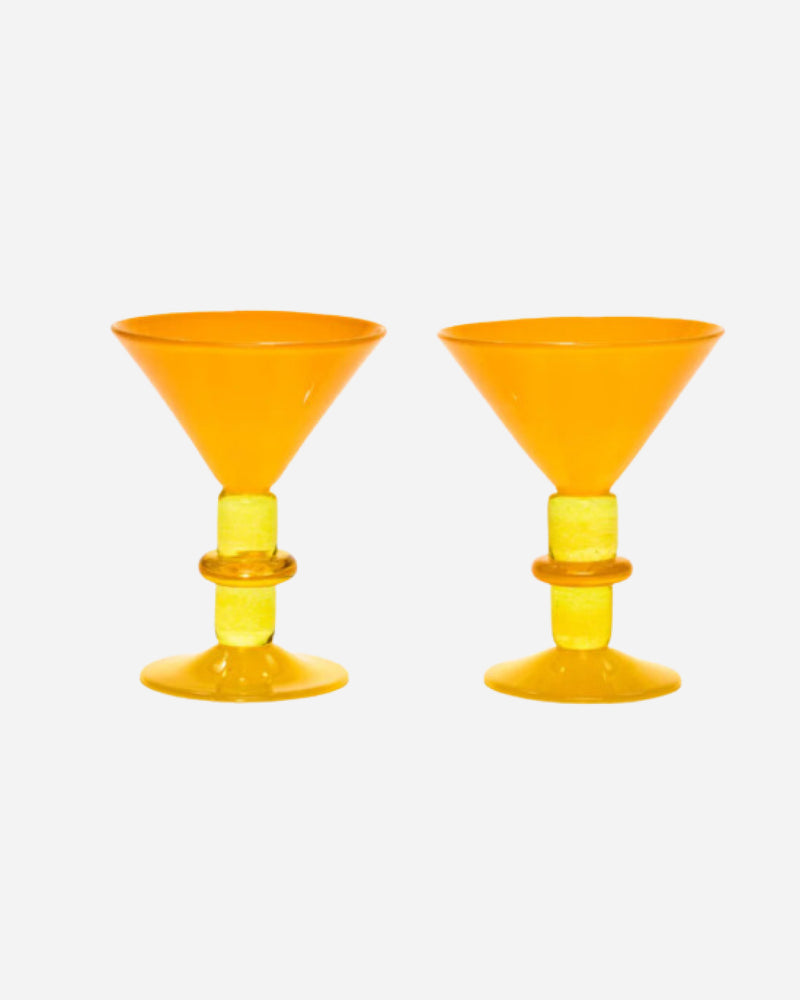 Miami Martini glass in Sunshine, Set of 2