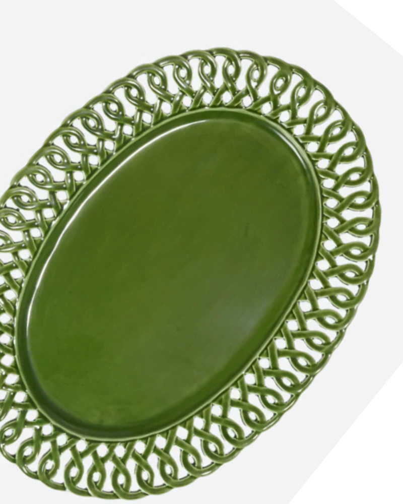 Pearl Verde Oval Cake Stand