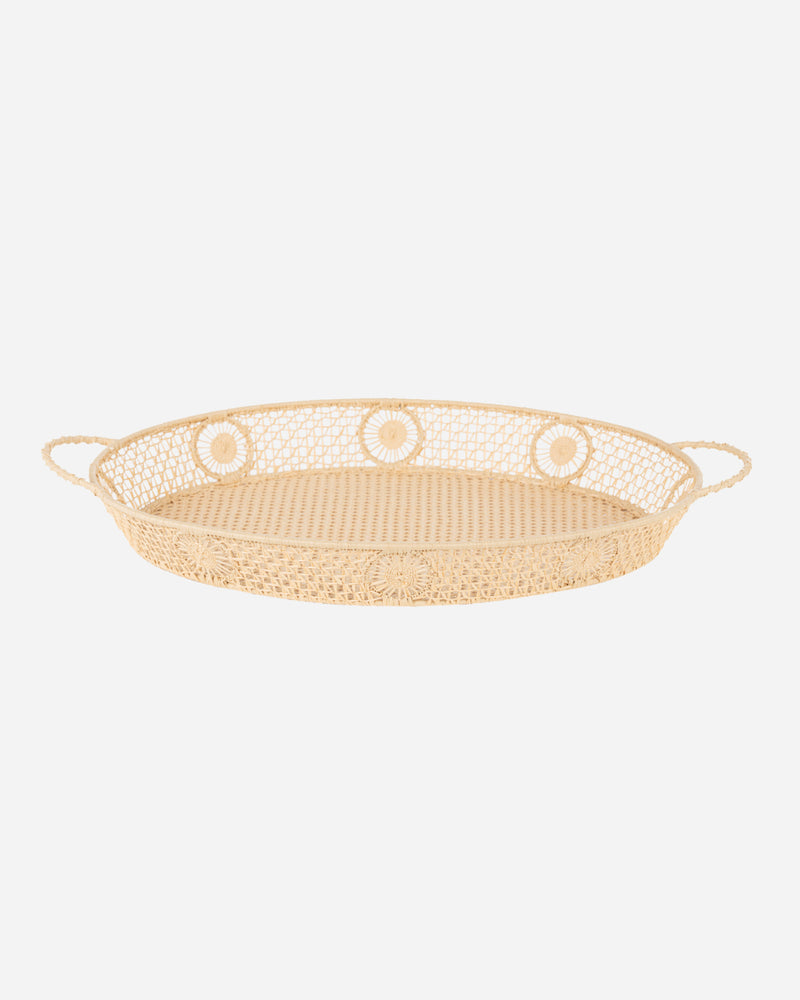 RAFFIA OVAL TRAY, NATURAL