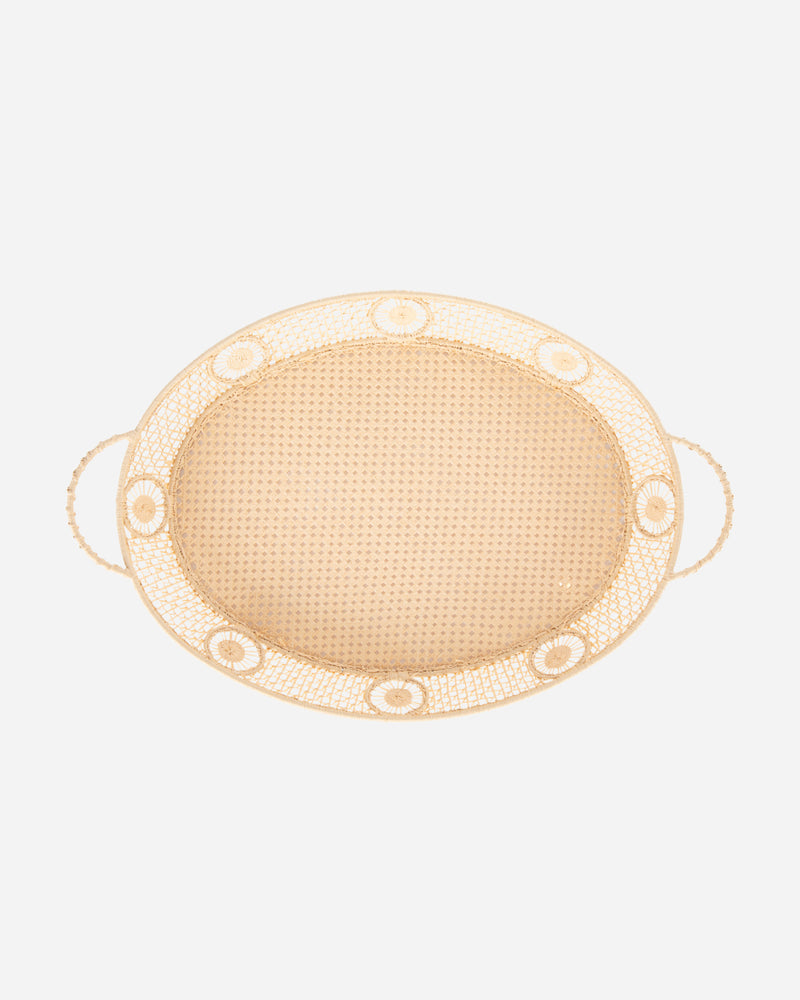 RAFFIA OVAL TRAY, NATURAL