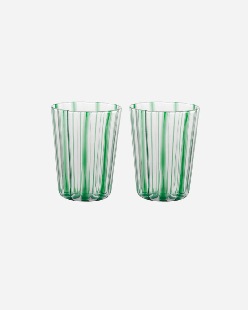 Carlos Green Glass Tumbler, Set of 2