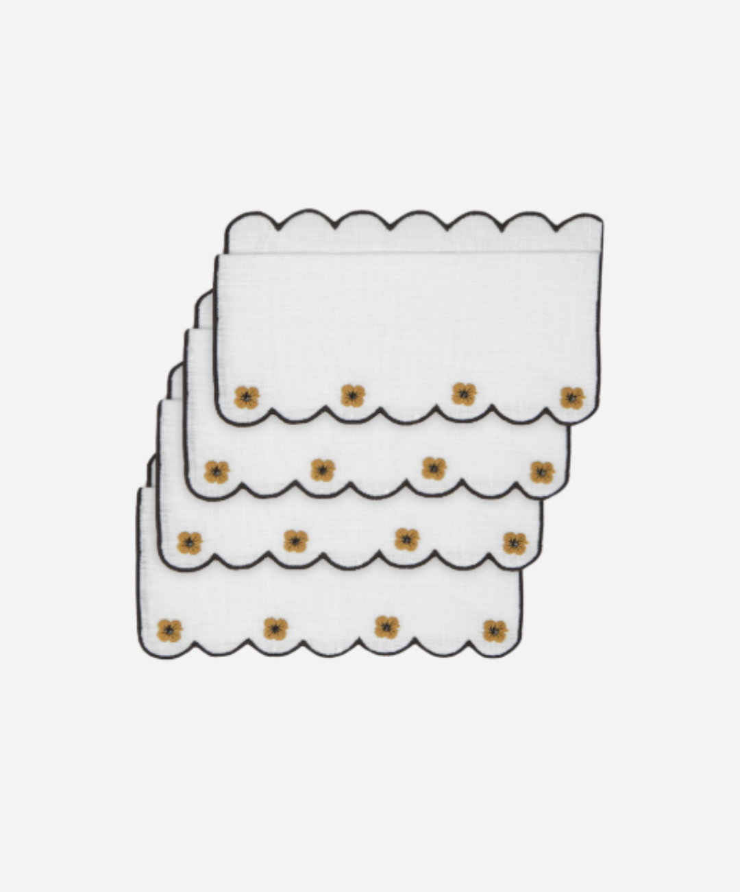 Spring Mustard Cocktail Napkins, Set of 4
