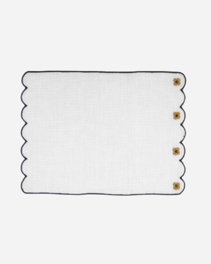 Spring Mustard Cocktail Napkins, Set of 4
