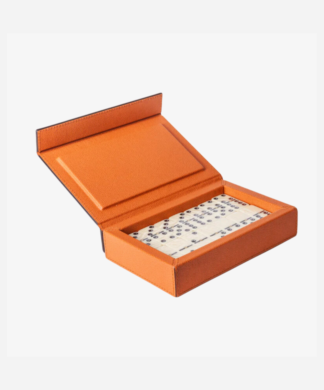 Orange Parma Leather Dominoes Set