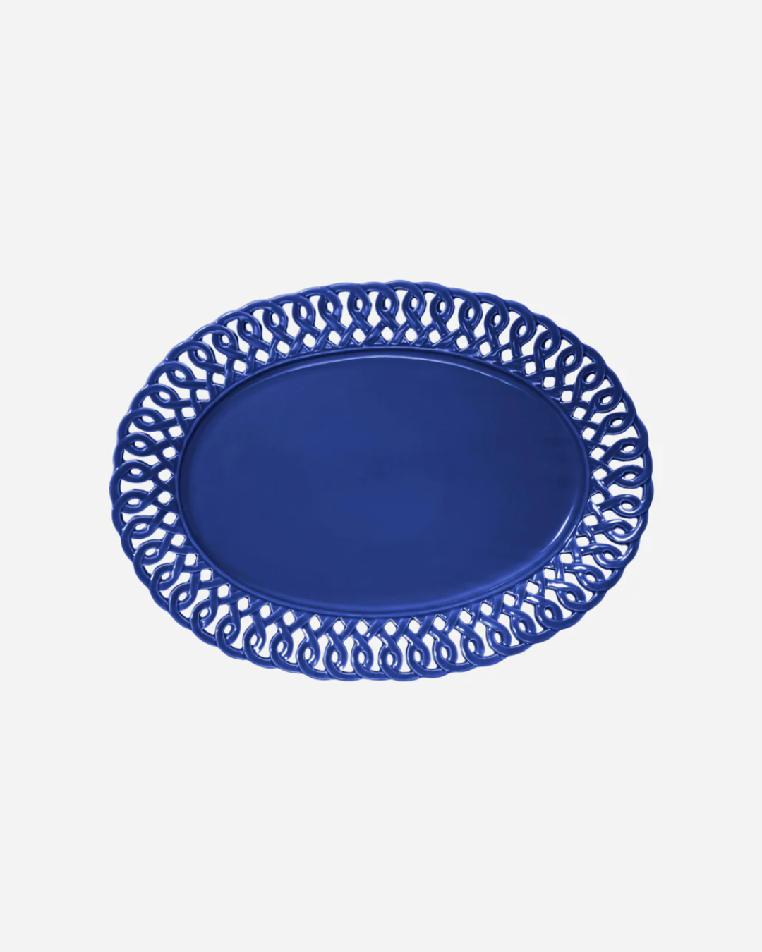 Pearl Amalfi Blue Oval Cake Stand