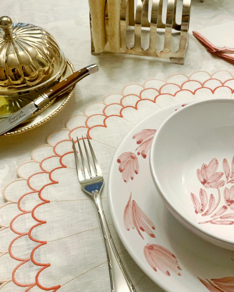 Escamas Coral Cocktail Napkins, Set of 4