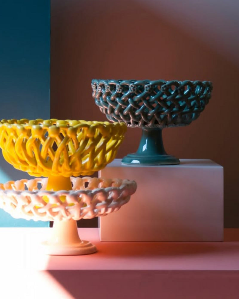 Woven Caledon Bouton Low Pedestal Bowl