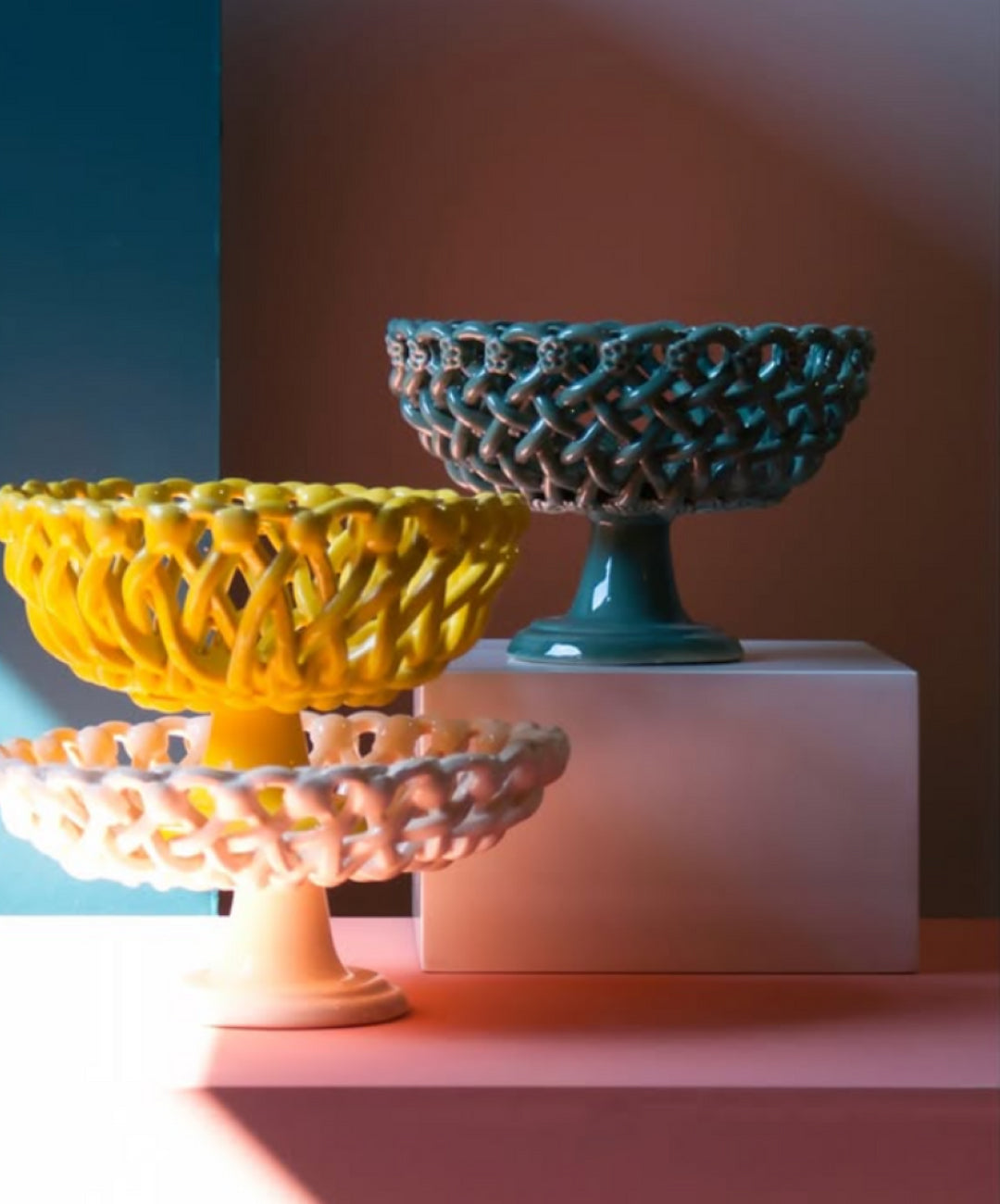 Woven Caledon Bouton Low Pedestal Bowl