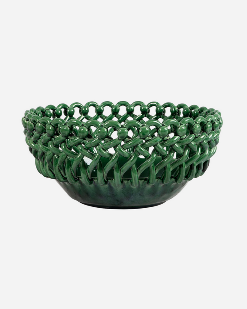 Woven Green Bouton Serving Bowl