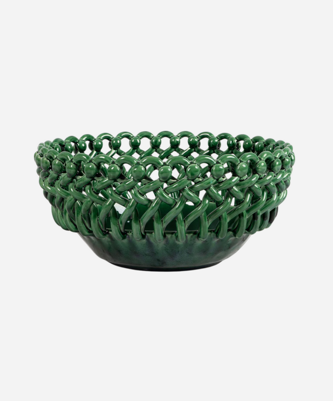 Woven Green Bouton Serving Bowl