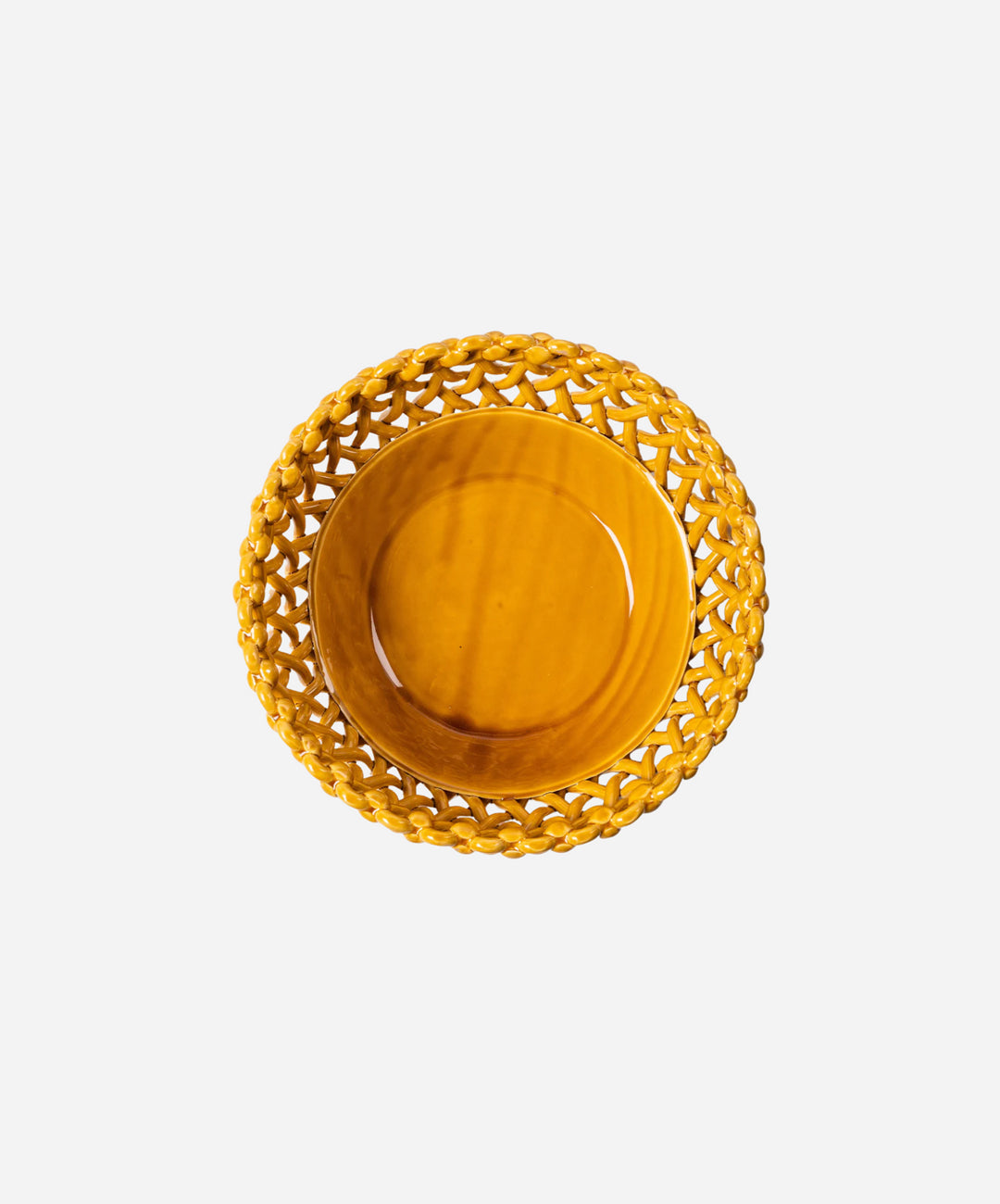 Woven Ocher Bouton Serving Bowl