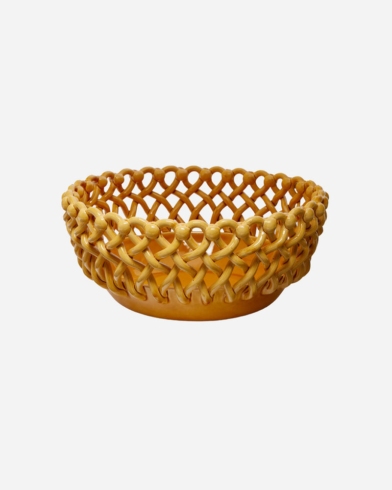 Woven Ocher Bouton Serving Bowl