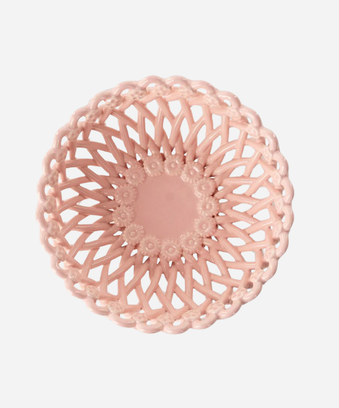 Woven Pink Pedestal  Bowl
