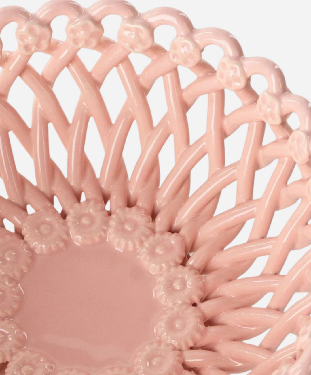 Woven Pink Pedestal  Bowl